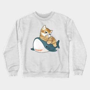 cat and shark Crewneck Sweatshirt